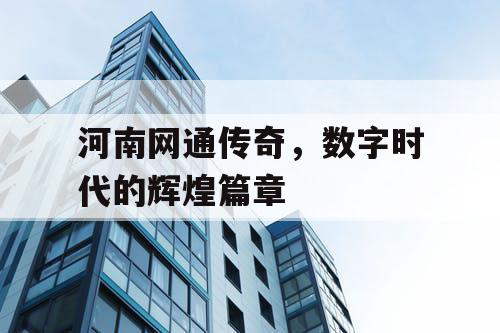 河南网通传奇，数字时代的辉煌篇章