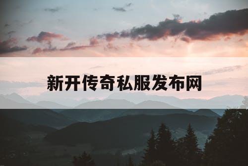 新开传奇私服发布网