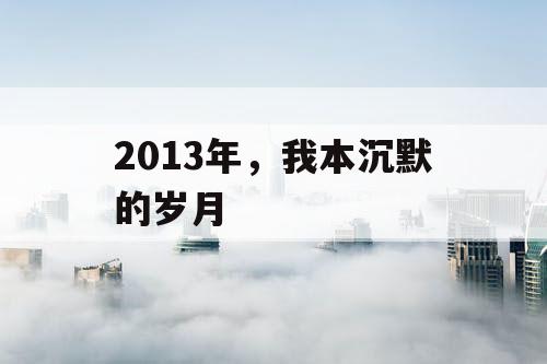 2013年，我本沉默的岁月