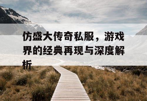 仿盛大传奇私服，游戏界的经典再现与深度解析