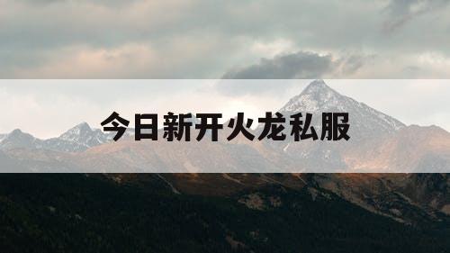 今日新开火龙私服