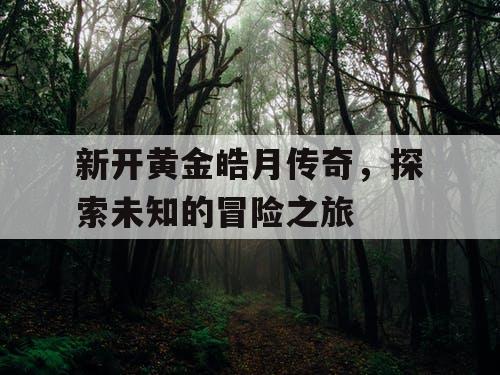 新开黄金皓月传奇，探索未知的冒险之旅