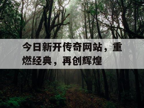 今日新开传奇网站,重燃经典,再创辉煌 今日新开传奇网站,重燃经典,再创辉煌