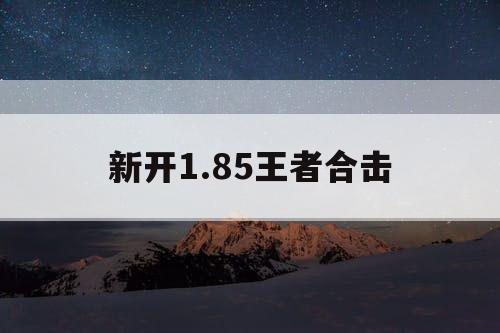 新开1.85王者合击