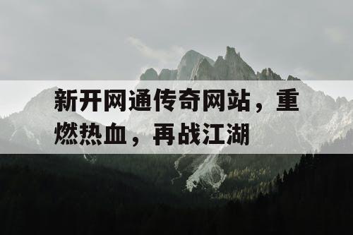 新开网通传奇网站，重燃热血，再战江湖