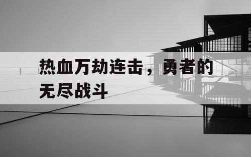 热血万劫连击，勇者的无尽战斗