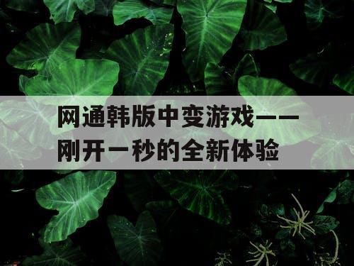 网通韩版中变游戏——刚开一秒的全新体验 网通韩版中变游戏——刚开一秒的全新体验