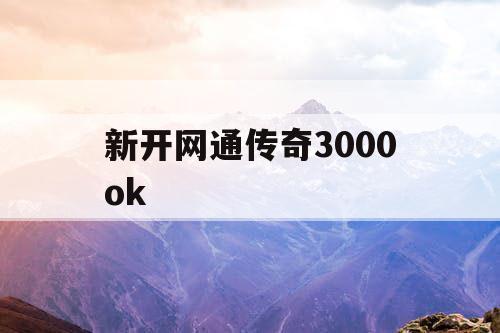 新开网通传奇3000ok
