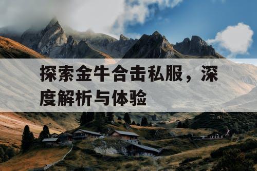 探索金牛合击私服,深度解析与体验 探索金牛合击私服,深度解析与体验