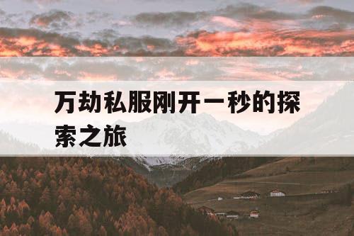 万劫私服刚开一秒的探索之旅