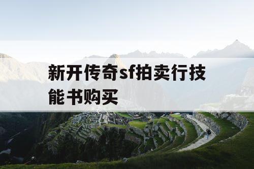 新开传奇sf拍卖行技能书购买