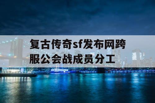 复古传奇sf发布网跨服公会战成员分工