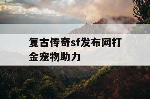 复古传奇sf发布网打金宠物助力
