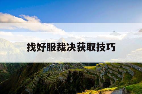 找好服裁决获取技巧