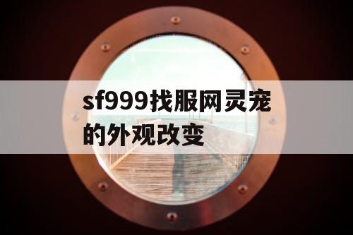sf999找服网灵宠的外观改变