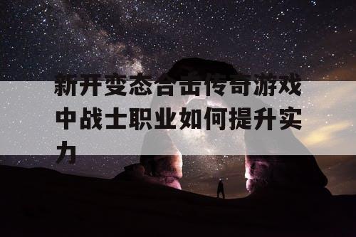 新开变态合击传奇游戏中战士职业如何提升实力