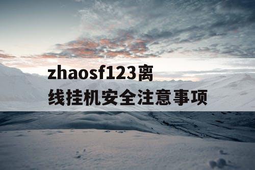 zhaosf123离线挂机安全注意事项 zhaosf123离线挂机安全注意事项