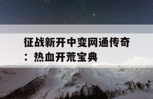 征战新开中变网通传奇：热血开荒宝典