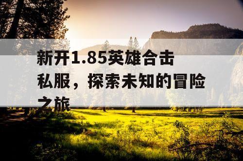 新开1.85英雄合击私服,探索未知的冒险之旅 新开1.85英雄合击私服,探索未知的冒险之旅