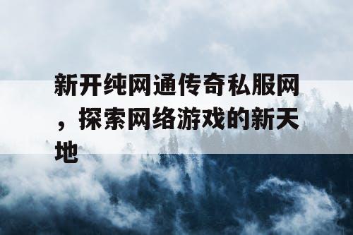 新开纯网通传奇私服网,探索网络游戏的新天地 新开纯网通传奇私服网,探索网络游戏的新天地