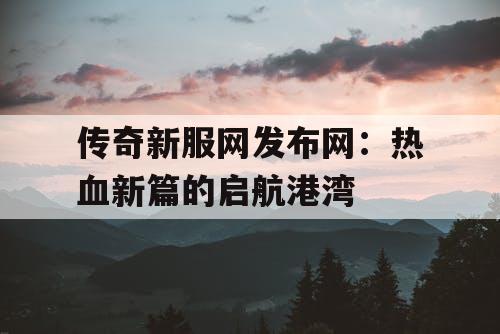 传奇新服网发布网：热血新篇的启航港湾