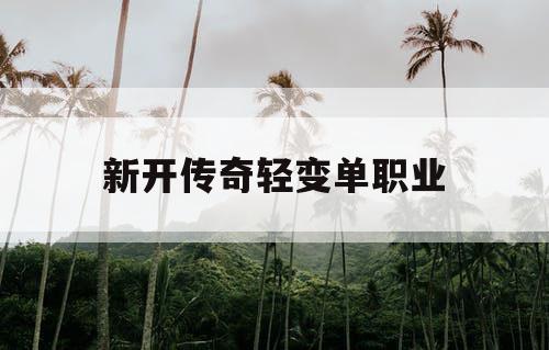 新开传奇轻变单职业