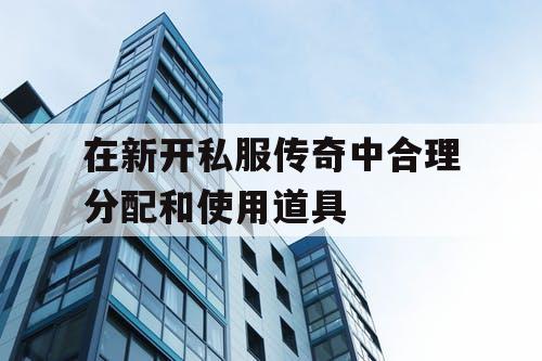 在新开私服传奇中合理分配和使用道具