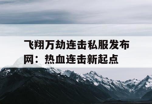飞翔万劫连击私服发布网:热血连击新起点 飞翔万劫连击私服发布网:热血连击新起点