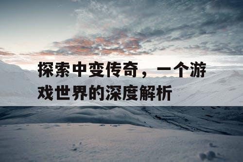 探索中变传奇，一个游戏世界的深度解析