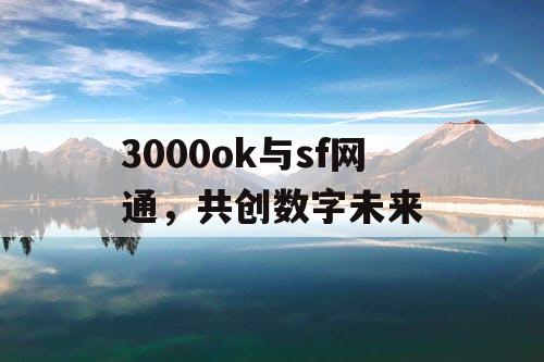 3000ok与sf网通,共创数字未来 3000ok与sf网通,共创数字未来