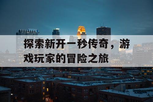 探索新开一秒传奇，游戏玩家的冒险之旅