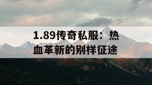 1.89传奇私服：热血革新的别样征途