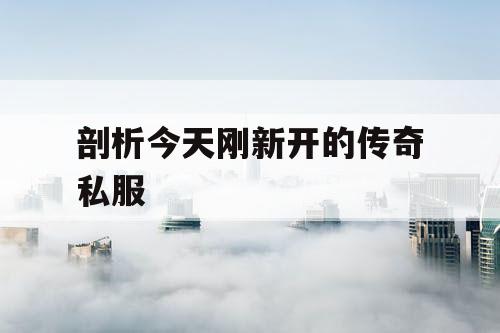 剖析今天刚新开的传奇私服