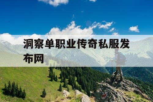 洞察单职业传奇私服发布网