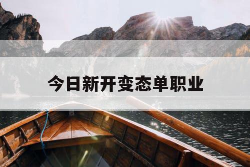 今日新开变态单职业