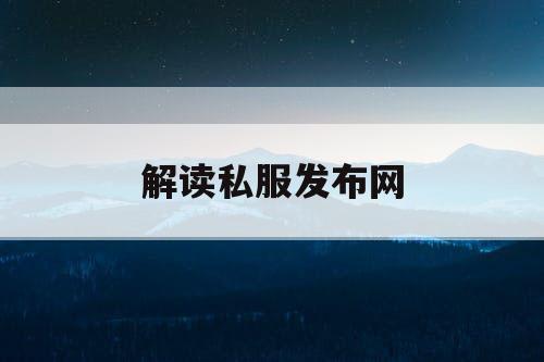 解读私服发布网