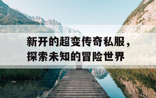 新开的超变传奇私服，探索未知的冒险世界