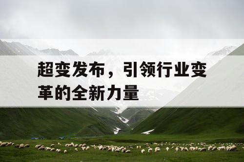 超变发布,引领行业变革的全新力量 超变发布,引领行业变革的全新力量