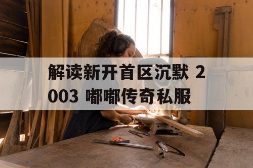解读新开首区沉默 2003 嘟嘟传奇私服