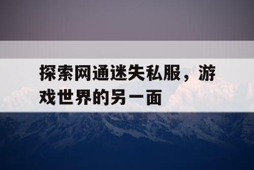探索网通迷失私服，游戏世界的另一面