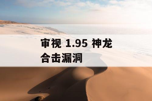 审视 1.95 神龙合击漏洞