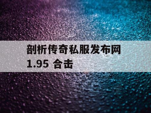 剖析传奇私服发布网 1.95 合击