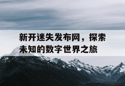 新开迷失发布网，探索未知的数字世界之旅