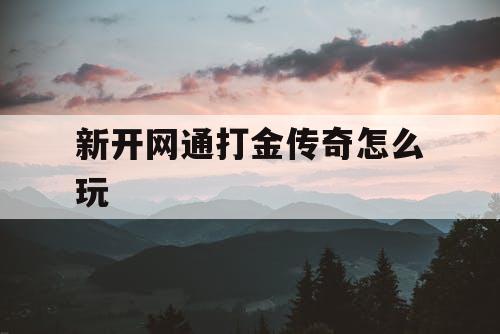 新开网通打金传奇怎么玩