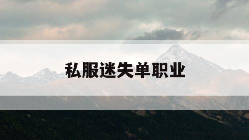 私服迷失单职业