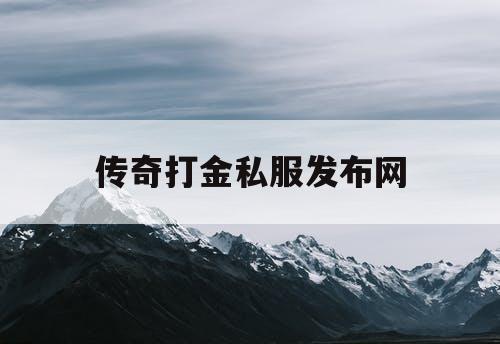 传奇打金私服发布网