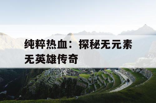 纯粹热血：探秘无元素无英雄传奇