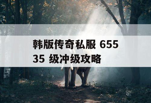 韩版传奇私服 65535 级冲级攻略