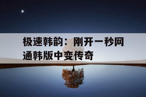极速韩韵：刚开一秒网通韩版中变传奇