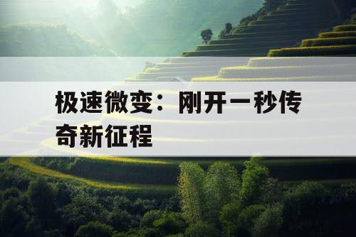 极速微变：刚开一秒传奇新征程